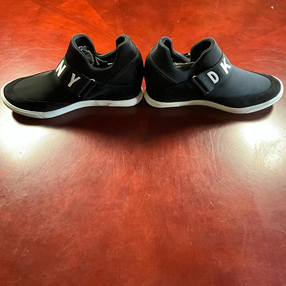 DKNY Womens Black Slip-On Wedge Sneakers Logo Casual Athletic 11M - Picture 2 of 9